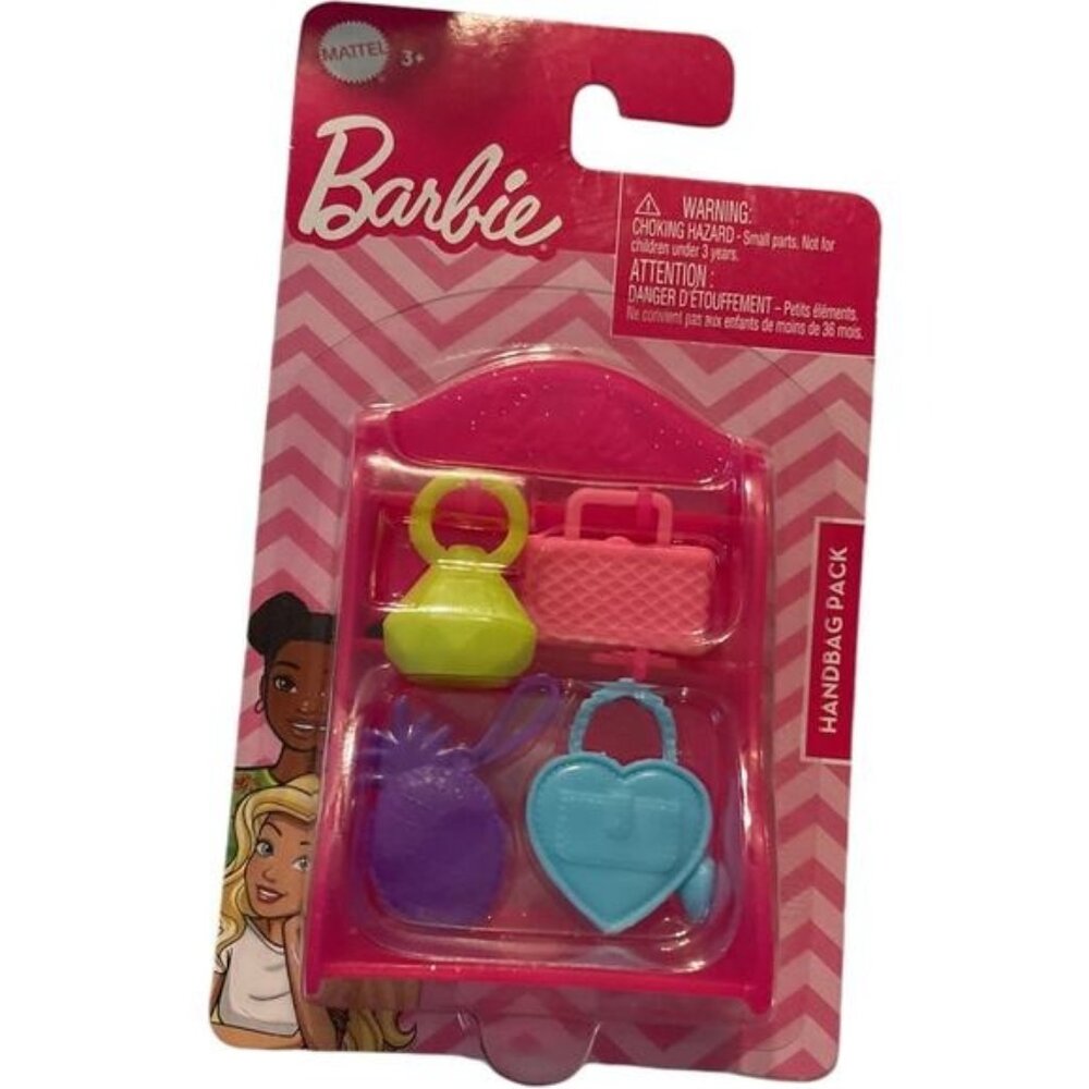 Barbie Handbag Pack 3+ Accessories Toy Set For Kids Small Colorful Purses Mattel